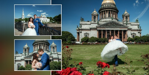 Образец разворота свадебной фотокниги
